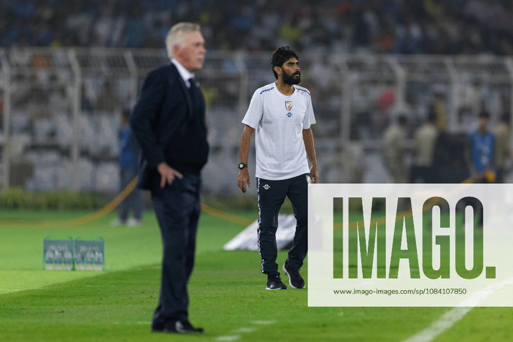 Khalid Jamil Head Coach of India looks on during friendly match between India and Brazil at the Vivekananda Yuba Bharati Krirangan (VYBK) Stadium in Kolkata, India on 3rd October, 2026