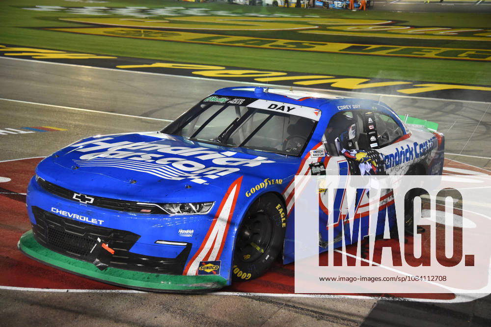 LAS VEGAS, NV - OCTOBER 03: Corey Day ( 17 Hendrick Motorsports HendrickCars.com Chevrolet) celebrates winning the race during the NASCAR, Motorsport, USA OÕReilly Auto Parts Series Focused Health 302 on October 03, 2026, at Las Vegas Motor Speedway in Las Vegas, NV. (Photo by Chris Williams LVMS Icon Sportswire) AUTO: OCT 03 NASCAR OÕReilly Auto Parts Series Focused Health 302 Icon0072610031171