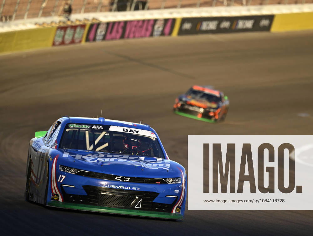 LAS VEGAS, NV - OCTOBER 03: Corey Day ( 17 Hendrick Motorsports HendrickCars.com Chevrolet) races out of turn 4 during the middle laps of the NASCAR, Motorsport, USA OReilly Auto Parts Series Focused Health 302 playoff race at Las Vegas Motor Speedway Saturday Oct. 3, 2026 in Las Vegas, Nevada. (Photo by Will Lester Icon Sportswire) AUTO: OCT 03 NASCAR OReilly Auto Parts Series Focused Health 302 Icon26100335052