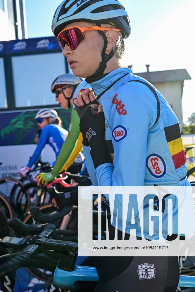 Belgian Laura Five is pictured during the junior women Road Race race (66,3 km) at the cycling UEC Road European Championships, in Ljubljana, Slovenia Sunday 4 October 2026. The UEC Road European Championships are taking place from 02 to 07 October in Ljubljana, Slovenia. DAVIDxPINTENS x188678442x