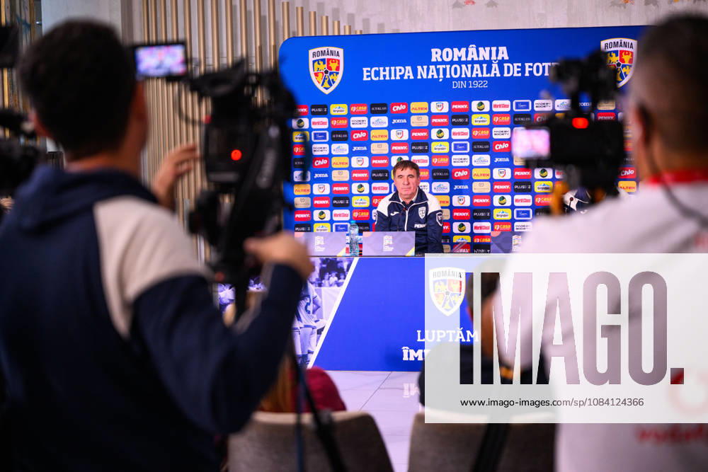 Head coach Gheorghe Hagi of the Romanian men’s national soccer team at a press conference on October 4, 2026 in Bucharest. Photo by Ludvig Thunman, BILDBYRAN. Code: LT LT0825. soccer, football, Fotball Nations League, UEFA Nations League, press conference, Romania, bbeng, soccer, football, Fotball Nations League, UEFA Nations League, press conference, Romaniabbeng