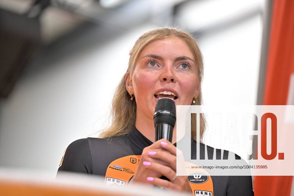 Cycling and Coffee - Lotto Intermarche - Charles Liegeois THIMISTER, BELGIUM - OCTOBER 04 : Vervloet Sterre (NED) of Lotto Intermarche Ladies during the Cycling and Coffee - Lotto Intermarche - Charles Liegeois Fan Day on October 4, 2026 in Thimister, Belgium, 04 10 2026 ( Thimister Belgium