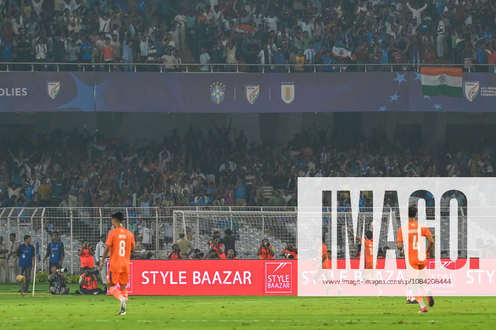 Anirudh Thapa of India celebrates the goal against Uruguay during FIFA International Friendly, Länderspiel, Nationalmannschaft match at Vivekananda Yuva Bharati Stadium on October 6, 2026 in Kolkata, India. (Photo by Samir Jana Hindustan Times) India Vs Uruguay FIFA International Friendly Match At Salt Lake Stadium Kolkata