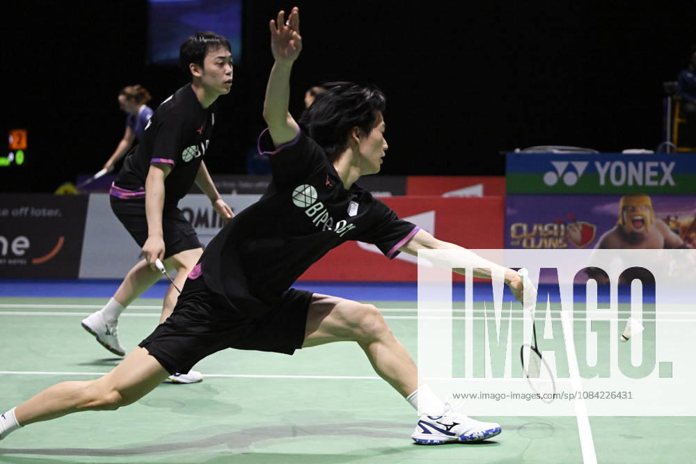 Kakeru Kumagai (R) and Hiroki Nishi of Japan in action during the badminton Clash of Clans Arctic Open 2026 tournament in Vantaa, Finland, on October 7, 2026. - ANTTI AIMO-KOIVISTO Vantaa Finland 2Ip20jKpqbg