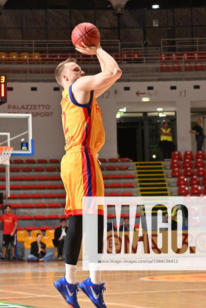 IPA89407434 - Arturs Strautins of BC Roma during the warm-up for the BKT EuroCup Round 2 game between BC Roma and Lietkebalis at the Palazzetto dello on July 7, 2026, in Rome, Italy.