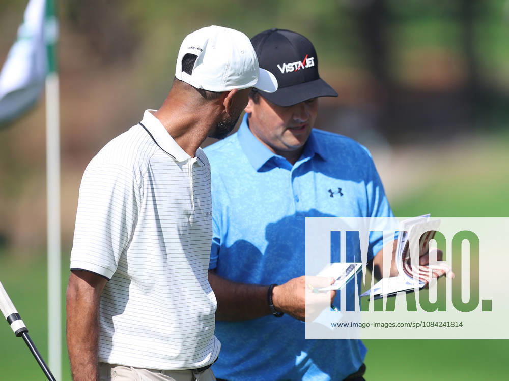 ESP Mutua Madrid Open Tennis Tournament: Patrick Reed with Ashley Cole, former Chelsea FC player, during his participation in the Spanish Open Pro-Am, held at the Villa de Madrid Country Club on October 7, 2026, in Madrid, Spain Madrid Spain