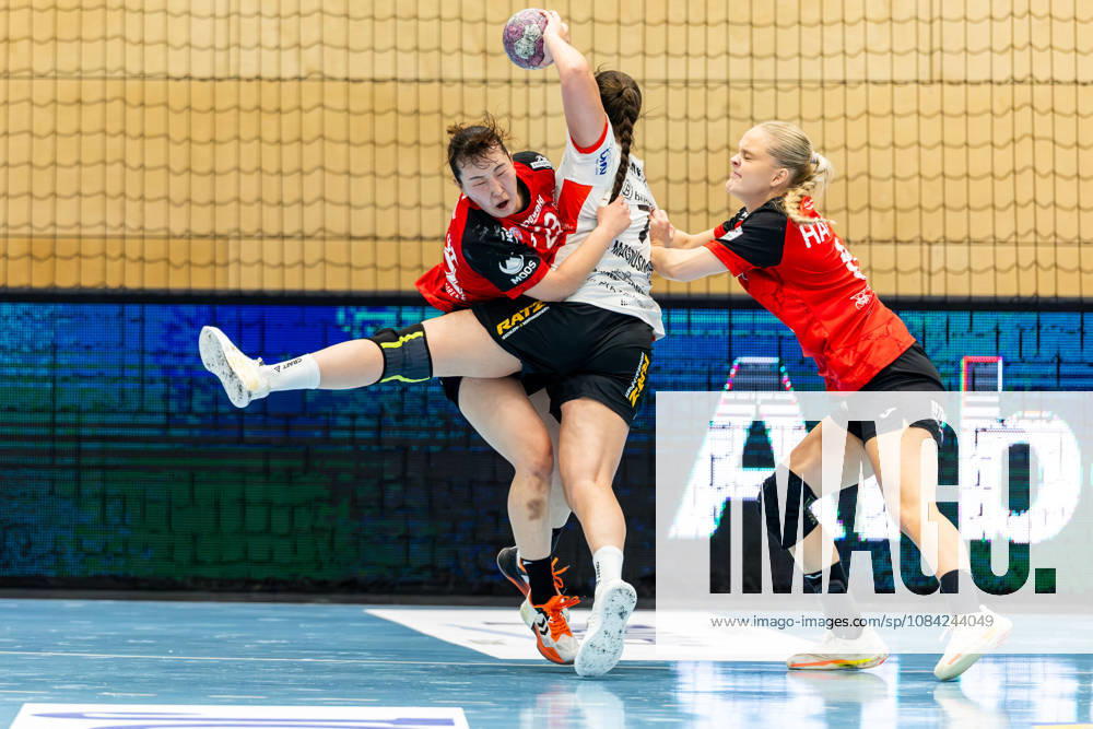 GER, Women s Handball, 2026–2027 Season, Alsco 1 Bl, Matchday 5, Thüringer HC vs. HSG Blomberg Lippe, Natsuki Aizawa, Thüringer HC, 23, Diana Doegg Magnusdottir, HSG Blomberg Lippe, Alfa Bra Oddsdottir Hagalin, Thüringer HC, 6, 99947 Bad Langensalza, Salza, Halle, Mehrz Sports Hall, Thuringia, Germany
