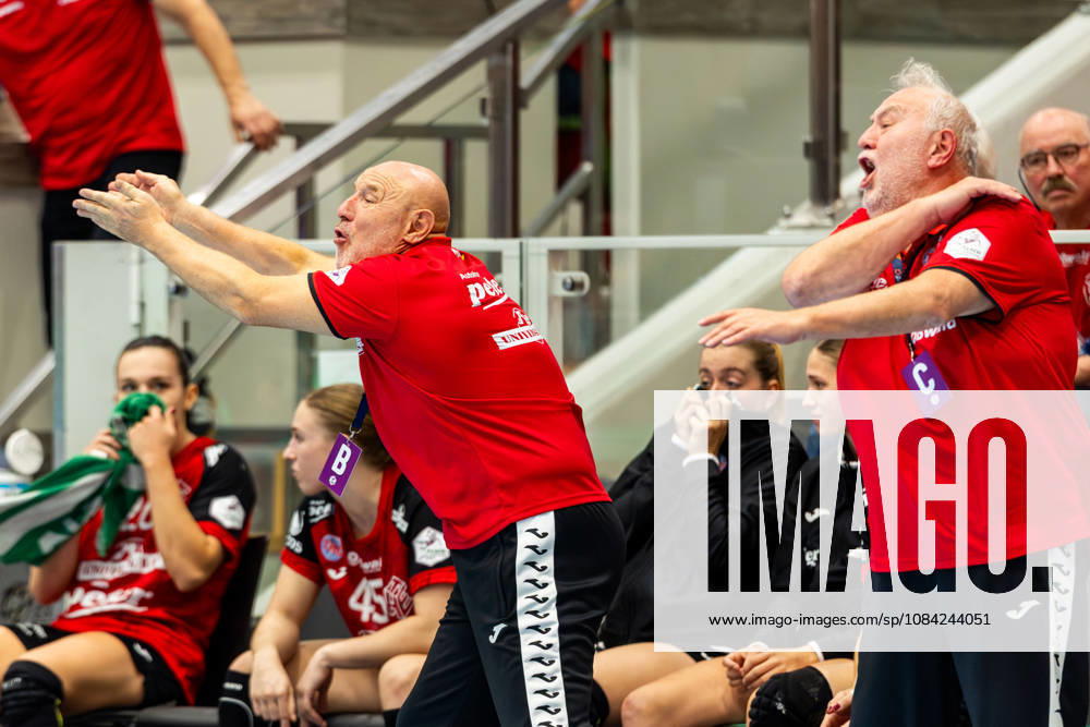 GER, Handball, Women, 2026–2027 Season, Alsco 1 Bl, Matchday 5, Thüringer HC vs. HSG Blomberg Lippe; Herbert Mueller, Thüringer HC, Head Coach; Helfried Mueller, Thüringer HC, Assistant Coach; 99947 Bad Langensalza, Salza, Halle, Mehrz Sports Hall, Thuringia, Germany