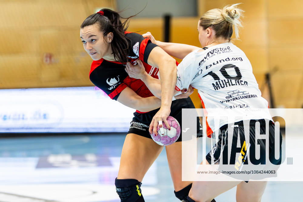 GER, Handball, Women, 2026–2027 Season, Alsco 1st Division, Matchday 5, Thüringer HC vs. HSG Blomberg Lippe, Maxi Muehlner (HSG Blomberg Lippe), Jana Leonie Scheib (Thüringer HC), 20 99947 Bad Langensalza, Salza, Mehrz Sports Hall, Thuringia, Germany