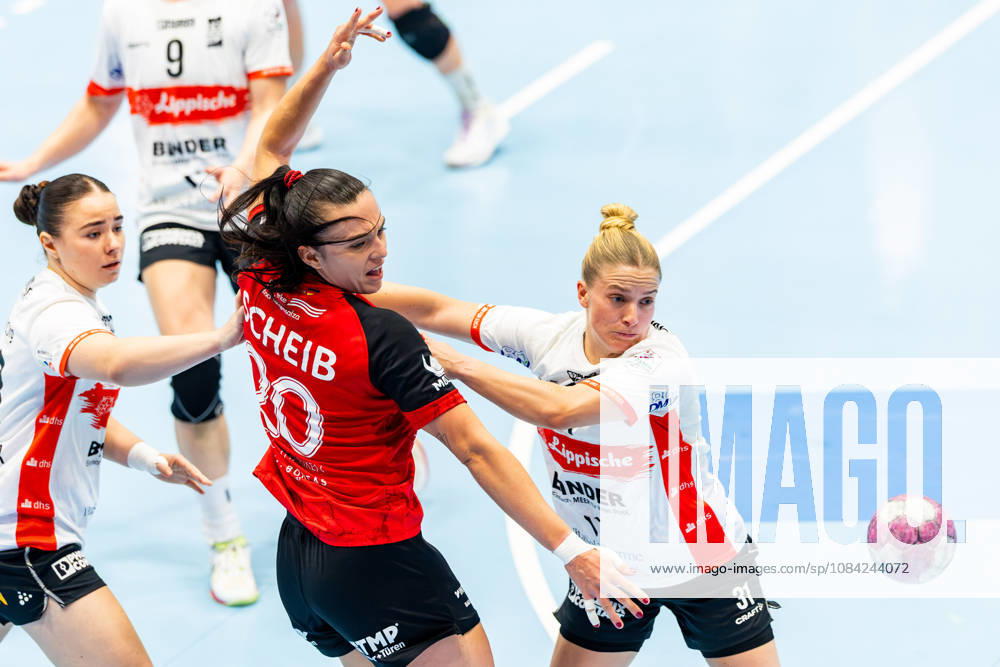 GER, Handball, Women, 2026–2027 Season, Alsco 1 Bl, Matchday 5, Thüringer HC vs. HSG Blomberg Lippe, Elin Rosa Magnusdottir (HSG Blomberg Lippe), Jana Leonie Scheib (Thüringer HC), 20, Alexia Hauf, HSG Blomberg Lippe, 99947 Bad Langensalza, Salza, Halle, Mehrz Sports Hall, Thuringia, Germany