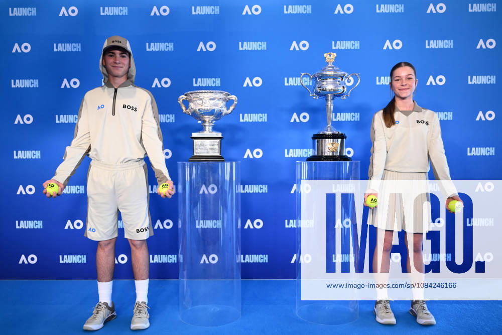 TENNIS AUSTRALIAN OPEN LAUNCH, Ball kids wearing Boss uniforms pose for a photo during the launch of the 2027 Australian Open tennis tournament, in Melbourne, Thursday, October 8, 2026. ( NO ARCHIVING MELBOURNE VICTORIA Australia
