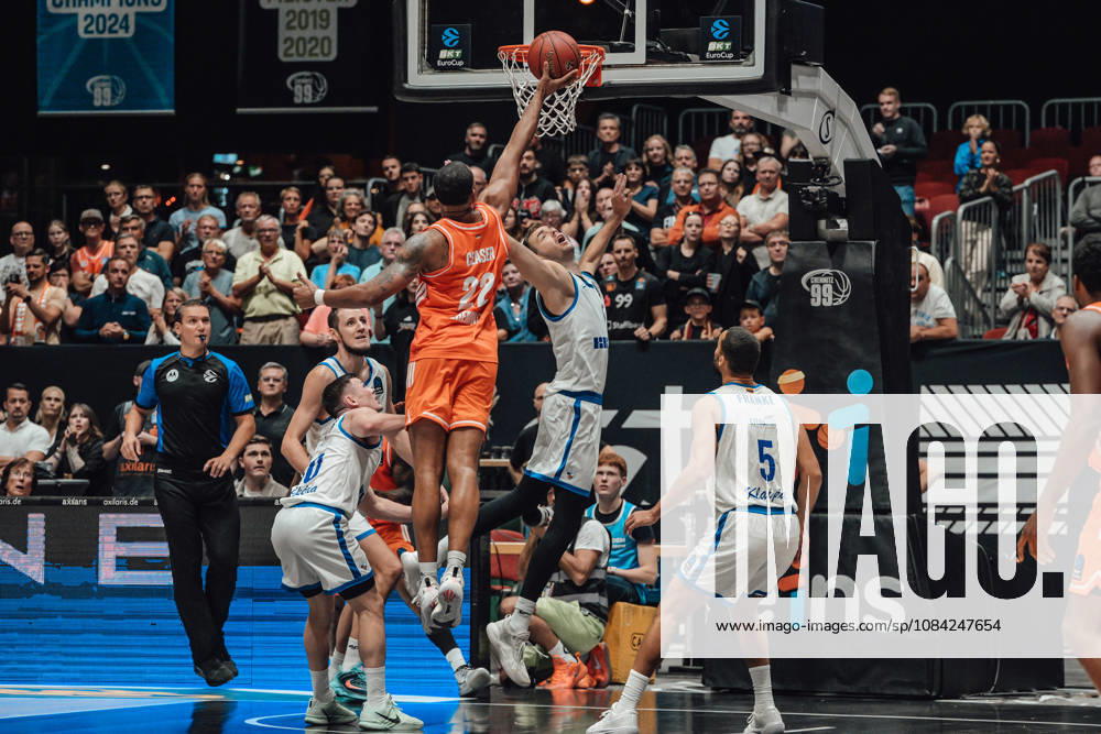 Game Day 2 of the Basketball Eurocup: Niners Chemnitz vs. Klaipedos Neptunas, October 7, 2026, starting at 7:00 p.m., Chemnitz, Chemnitz Arena. Pictured: No. 22 Nighaeal Ceaser. Eurocup Basketball Matchday 2: Niners Chemnitz vs. Klaipedos Neptunas. Chemnitz, Saxony, Germany