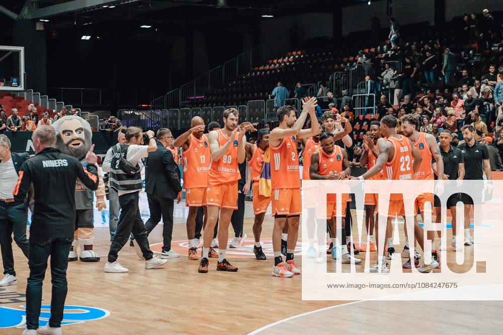Game Day 2 of the Basketball Eurocup: Niners Chemnitz vs. Klaipedos Neptunas, October 7, 2026, starting at 7:00 p.m., Chemnitz, Chemnitz Arena. Pictured: Team Niners Chemnitz. Matchday 2 of the Basketball Eurocup: Niners Chemnitz vs. Klaipedos Neptunas. Chemnitz, Saxony, Germany