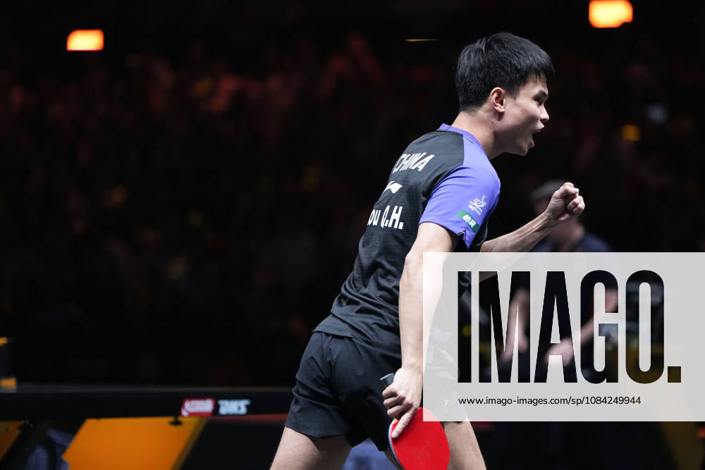 (261008) -- BEIJING, Oct. 8, 2026 -- Zhou Qihao of China celebrates after winning the men s singles round of 16 match between Zhou Qihao of China and Harimoto Tomokazu of Japan at 2026 World Table tennis, Tischtennis (WTT) China Smash in Beijing, China, Oct. 8, 2026. ) (SP)CHINA-BEIJING-TABLE TENNIS-WTT-CHINA SMASH-MEN S SINGLES (CN) JuxHuanzong