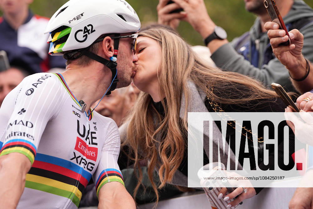 USA s Brandon McNulty of UAE Team Emirates XRG with wife during the 110th edition of the Gran Piemonte 2026 a 185 km one day race from Asti to Bra on October 08, 2026, Italy.