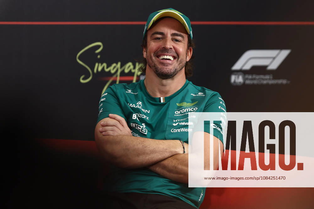 F1 Singapore Grand Prix 2026 Previews Fernando Alonso of Aston Martin Aramco during the press conference, PK, Pressekonferenz ahead of the Formula 1 Singapore Grand Prix at Marina Bay Street Circuit in Singapore on October 8, 2026. Singapore Singapore