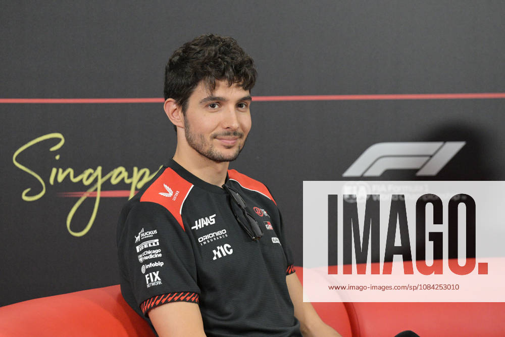 (261008) -- SINGAPORE, Oct. 8, 2026 -- Haas French driver Esteban Ocon attends the pre-race press conference, PK, Pressekonferenz of the Formula 1 Singapore Grand Prix 2026, in Singapore, Oct. 8, 2026. (Photo by Xinhua) (SP)SINGAPORE-F1-SINGAPORE GRAND PRIX-PRE-RACE PRESS ThenxChihxWey