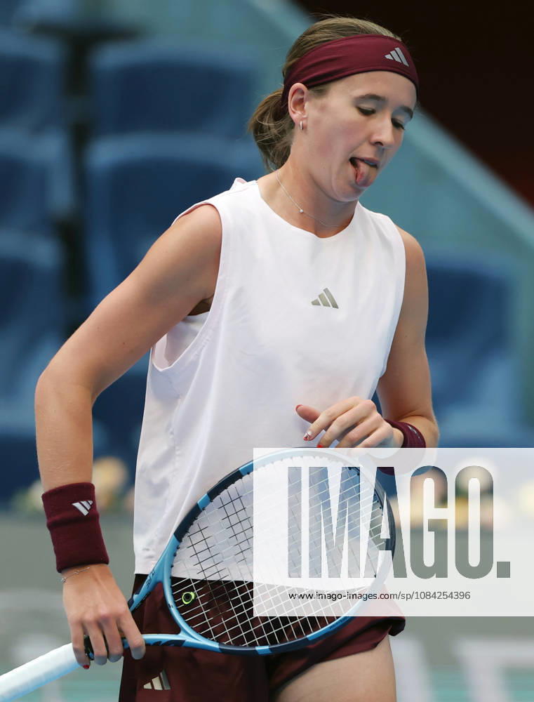 (261008) -- BEIJING, Oct. 8, 2026 -- Nikola Bartunkova of the Czech Republic reacts during the women s singles quarterfinal match between Karolina Muchova of the Czech Republic and Nikola Bartunkova of the Czech Republic at 2026 China Open tennis tournament in Beijing, China, Oct. 8, 2026. ) (SP)CHINA-BEIJING-TENNIS-CHINA OPEN-WOMEN S SINGLES (CN) ZhangxChenlin