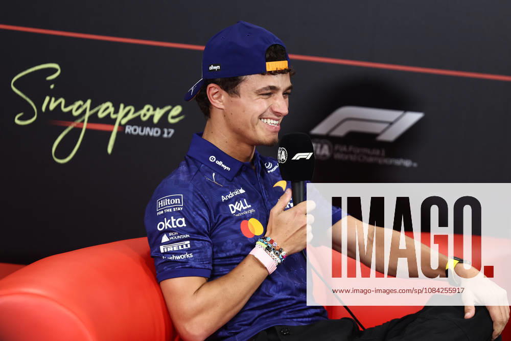 F1 Singapore Grand Prix 2026 Previews Lando Norris of McLaren during the press conference, PK, Pressekonferenz ahead of the Formula 1 Singapore Grand Prix at Marina Bay Street Circuit in Singapore on October 8, 2026. Singapore Singapore