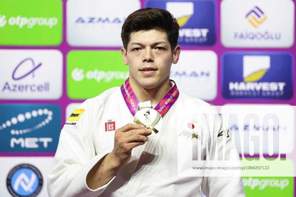 AZERBAIJAN, BAKU - OCTOBER 8, 2026: 1st placed Sanshiro Murao of Japan poses during an award ceremony for the men s -90 kg category as part of the 2026 World Judo Championships at the National Gymnastics Arena. Mikhail Sinitsyn TASS 98956876