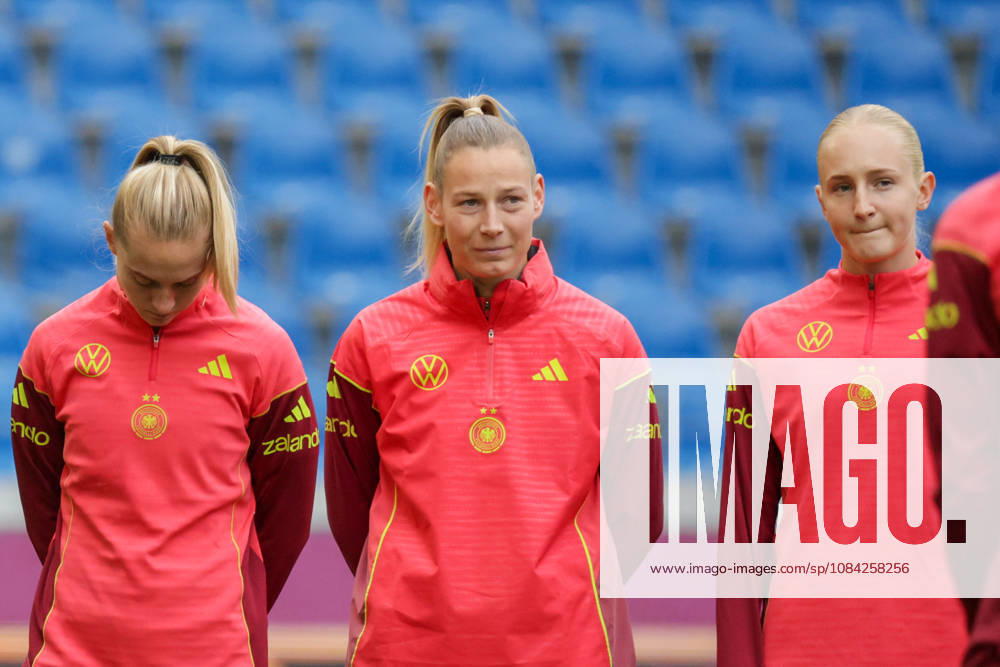 DFB Soccer Media Events, German Women s National Team Press Conference and Final Training Session featuring Janina Minge, Sarai Linder, and Luzie Zähringer, German Women s National Team, Karlsruhe