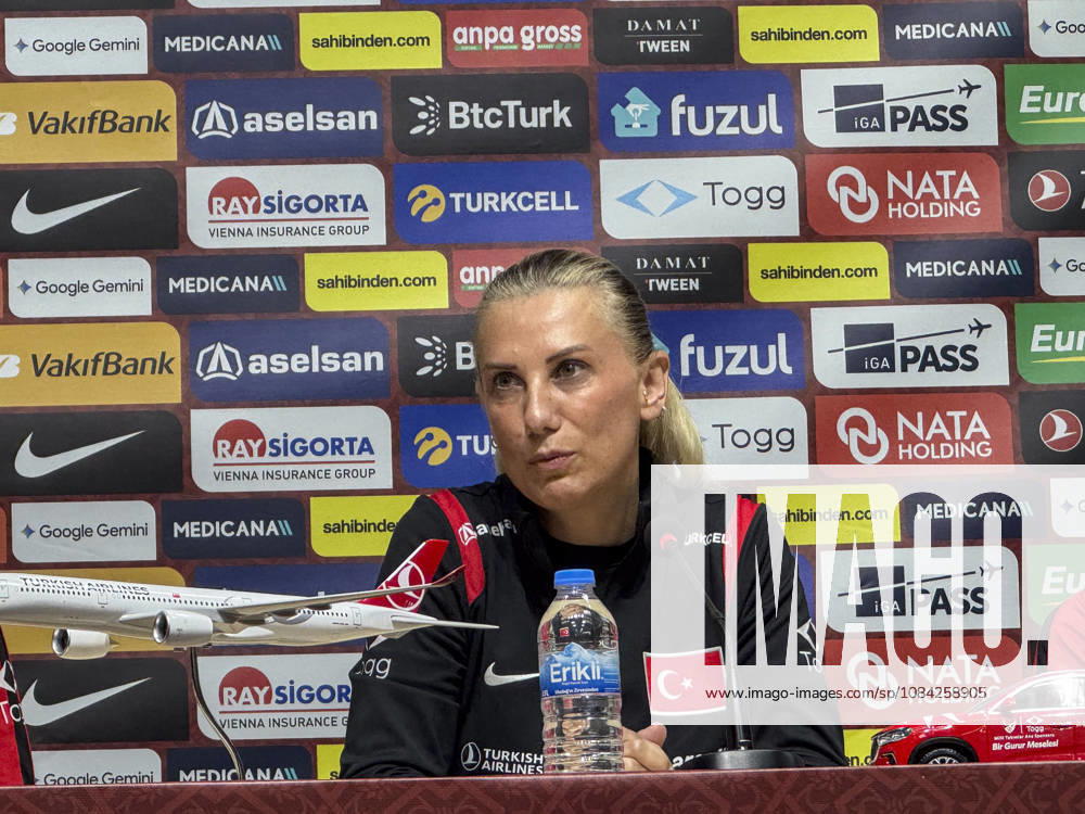 Ahead of Turkiye v Slovenia - 2027 FIFA Women s World Cup European Qualifiers ISTANBUL, TURKIYE - OCTOBER 08 : Turkish Women s National Football Team head coach Necla Gungor Kiragasi speaks during a press conference, PK, Pressekonferenz held at Pendik Stadium ahead of the 2027 FIFA Women s World Cup European Qualifiers play-off first leg match against Slovenia, in Istanbul, Turkiye on October 08, 2026. Fatma Nur Arslan Anadolu Istanbul Turkey. Editorial use only. Please get in touch for any other usage.
