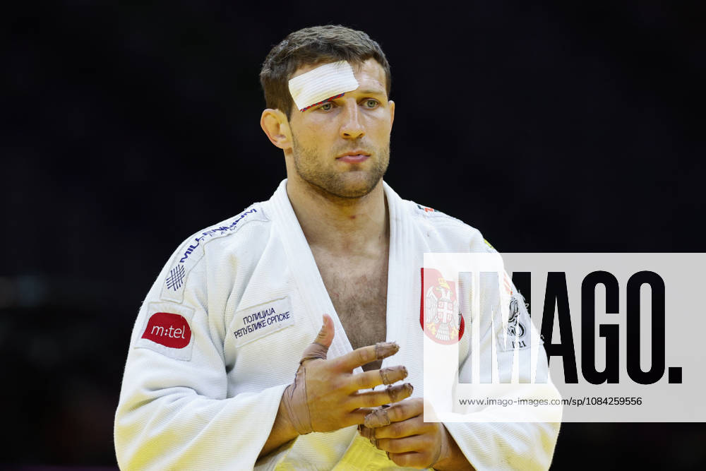 AZERBAIJAN, BAKU - OCTOBER 8, 2026: Nemanja Majdov of Serbia is pictured during a -90 kg bout against Murad Fatiyev of Azerbaijan as part of the 2026 World Judo Championships at the National Gymnastics Arena. Mikhail Sinitsyn TASS 98958169