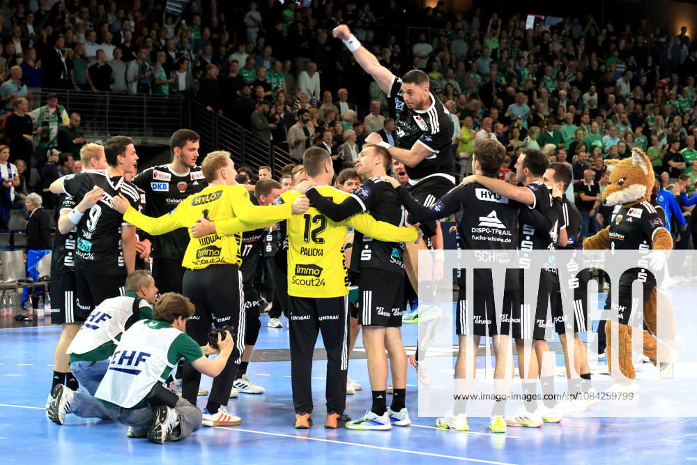 GER Germany, Handball, EHF Champions League, October 8, 2026, 2026–2027 season, Berlin, Füchse Berlin vs. FC Porto Füchse Berlin players, Mijajlo Marsenic Füchse Berlin 93, celebration, cheering, joy, happiness, happy, positive emotions, nordphoto GmbH Engler Berlin Max Schmeling Halle Berlin Germany