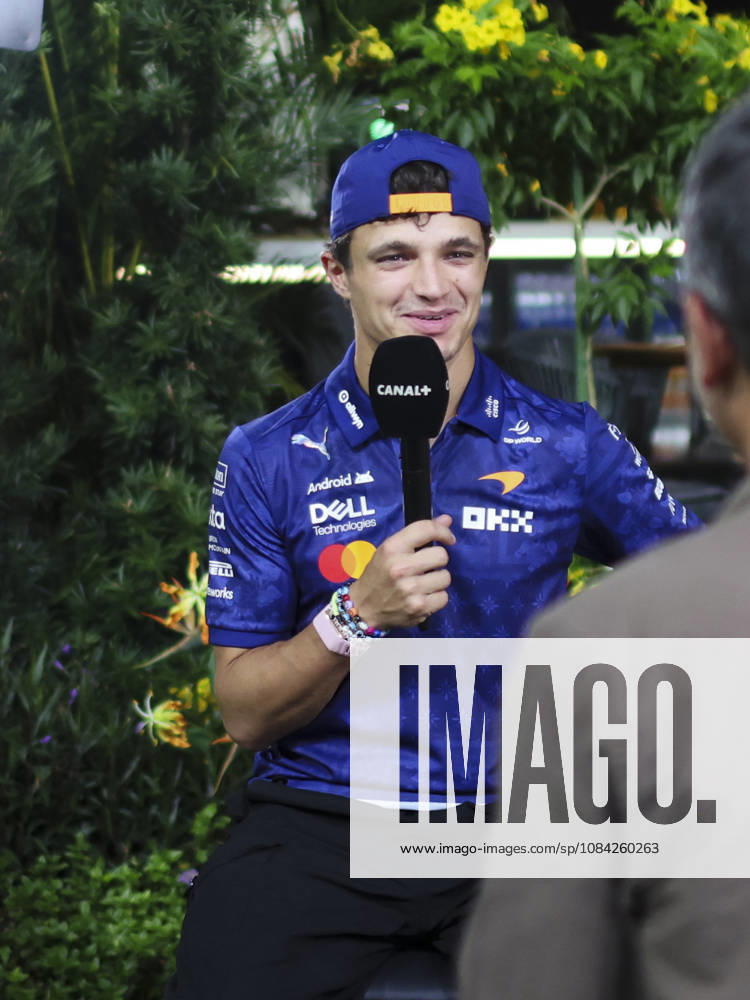 LANDO NORRIS of McLaren Mastercard F1 Team speaks to the media during an interview outside the team s hospitality area in the paddock ahead of the 2026 Formula 1 Singapore Grand Prix at Marina Bay Street Circuit in Singapore. Singapore Singapore - ZUMAh201 20261008_zsp_h201_036