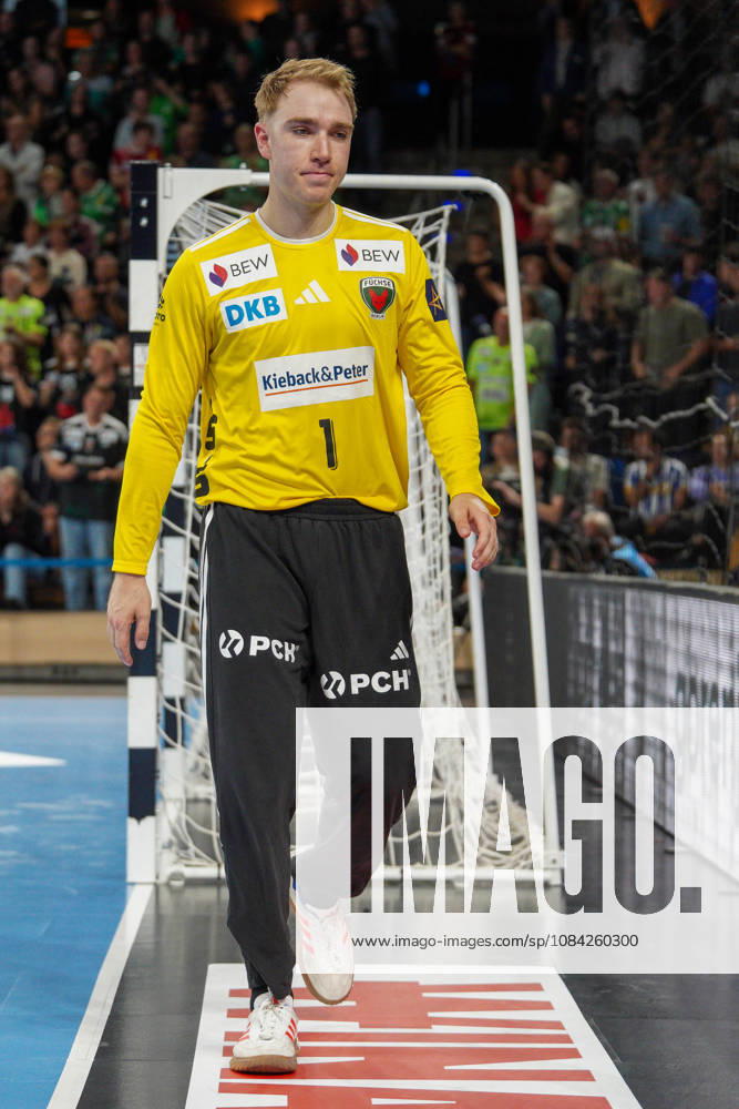 Pictured: Lasse Ludwig, Fuechse Berlin, August 1, 2026; Fuechse Berlin vs. FC Porto, EHF Handball Champions League, 2026–27 season, Max Schmeling Halle