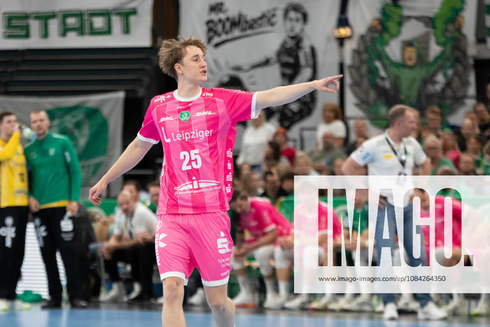 Handball, HBL2: SC DHfK Leipzig vs. TuS N Lübbecke, October 8, 2026, Caspar Gauer 25, SC DHfK Leipzig Handball, 2nd Bundesliga, 2026–2027 season, Matchday 7: SC DHfK Leipzig vs. TuS N Lübbecke on October 8, 2026, at the Quarterback Immobilien Arena Leipzig