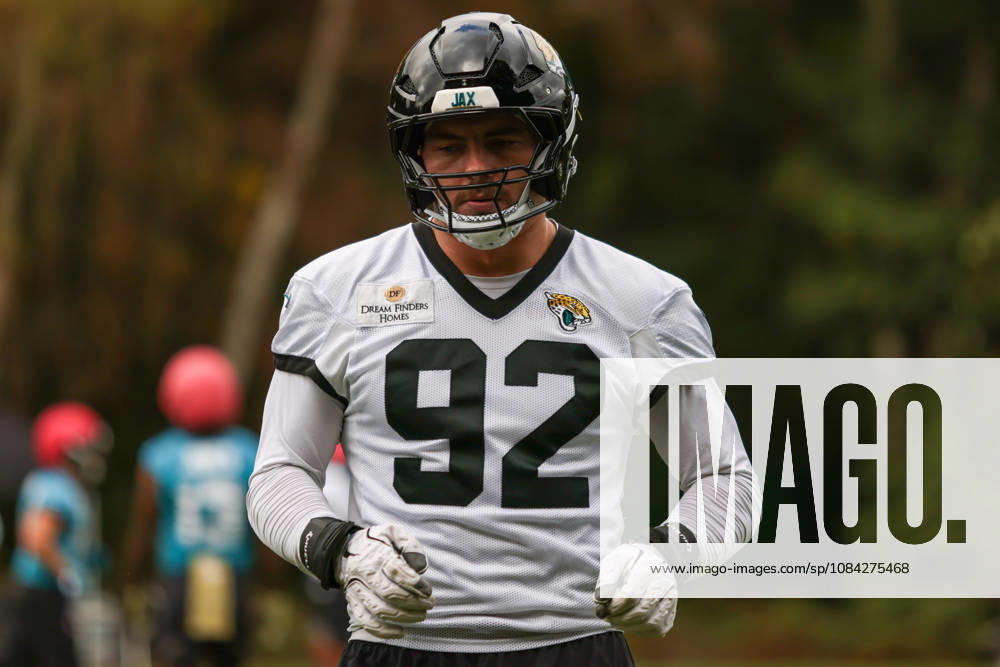 CHADLER’S CROSS, ENGLAND - October 9th: Danny Striggow of the Jacksonville Jaguars during the Jacksonville Jaguars training session at The Grove on October 9, 2026 in Chandler’s Cross, England on October 9th 2026, in Hertfordshire England. Phillip Rocker SPP