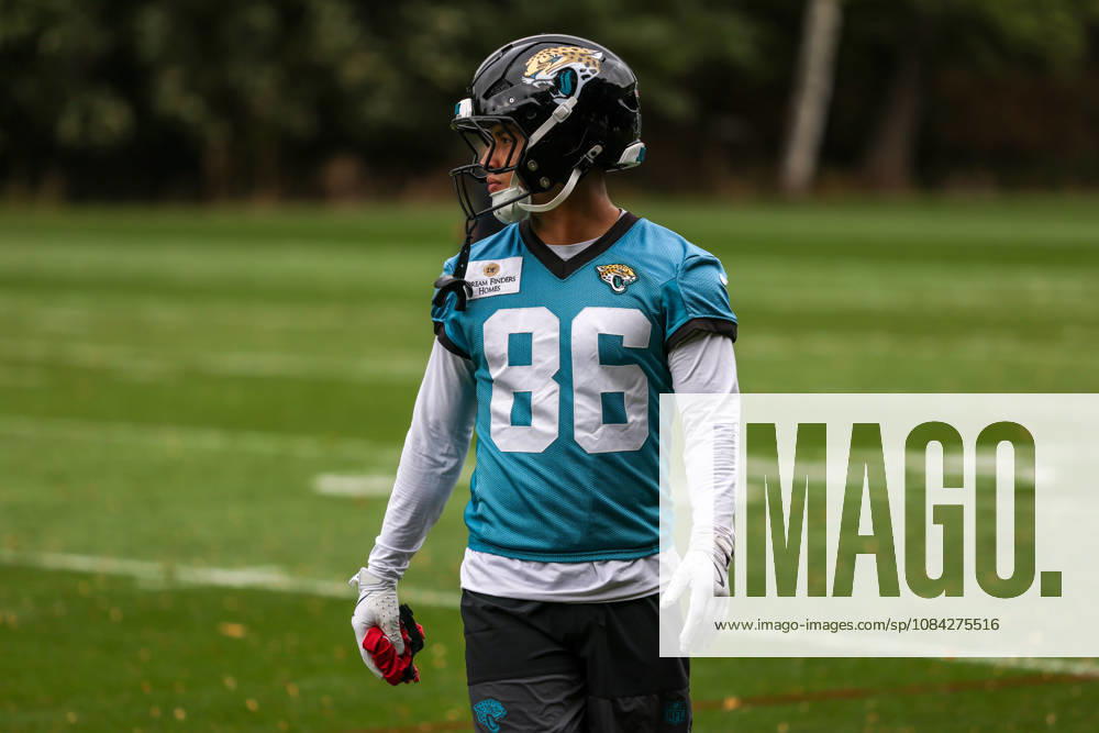 CHADLER’S CROSS, ENGLAND - October 9th: Trebor Pena of the Jacksonville Jaguars during the Jacksonville Jaguars training session at The Grove on October 9, 2026 in Chandler’s Cross, England on October 9th 2026, in Hertfordshire England. Phillip Rocker SPP