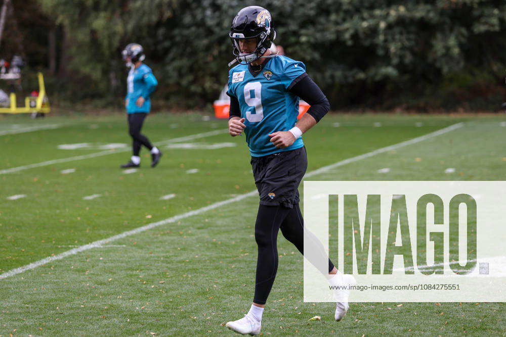 CHADLER’S CROSS, ENGLAND - October 9th: Logan Cooke of the Jacksonville Jaguars during the Jacksonville Jaguars training session at The Grove on October 9, 2026 in Chandler’s Cross, England on October 9th 2026, in Hertfordshire England. Phillip Rocker SPP
