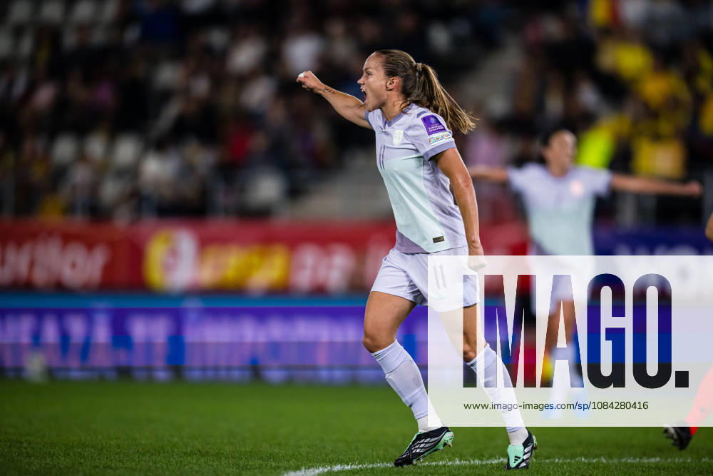 Guro Reiten of Norway celebrates after scoring the 0-1 goal during the FIFA Women’s World Cup Qualifier soccer match between Romania and Norway on October 9, 2026 in Bucharest. Photo by Marius Simensen. BILDBYRAN COP 238 bbeng women FIFA World Cup qualifiers soccer football celebration international match Norway Romania World Cup qualifiers women