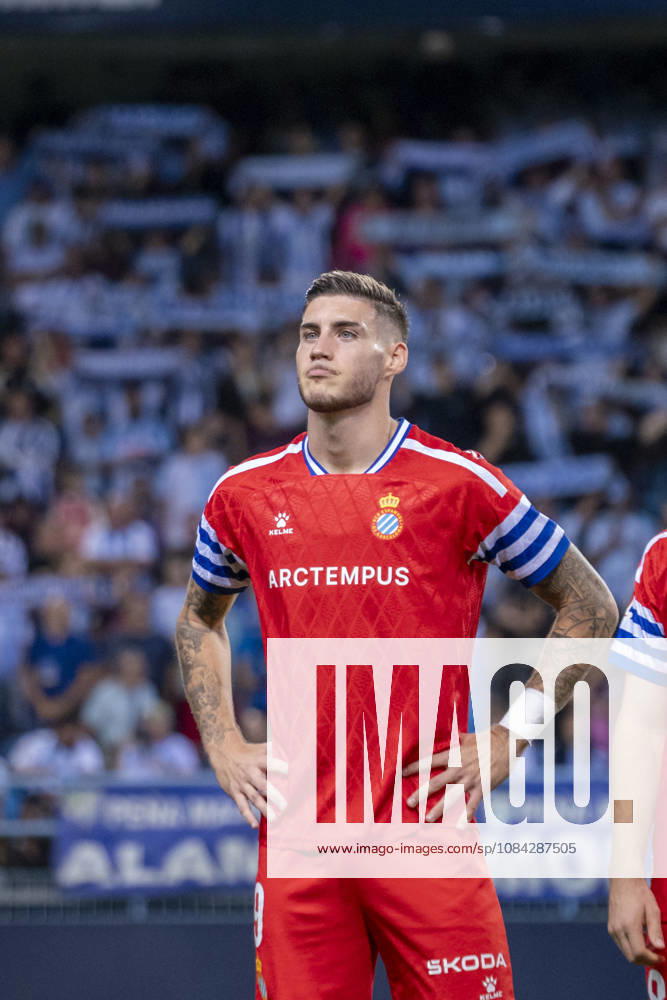 Roberto Fernandez (N9) before La Liga match between Malaga and RCD Espanyol at the Estadio de la Rosaleda on the 9th of October, 2026 in Malaga, Spain
