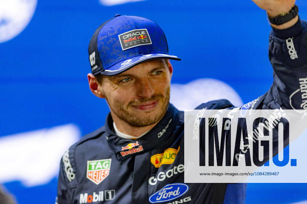 9th October 2026; Marina Bay, Singapore; Formula 1, Singapore Grand Prix, Free Practice and Sprint Qualifying Day; Max Verstappen (3) of Netherlands and Oracle Red Bull Racing after qualifying StephenxBlackberry
