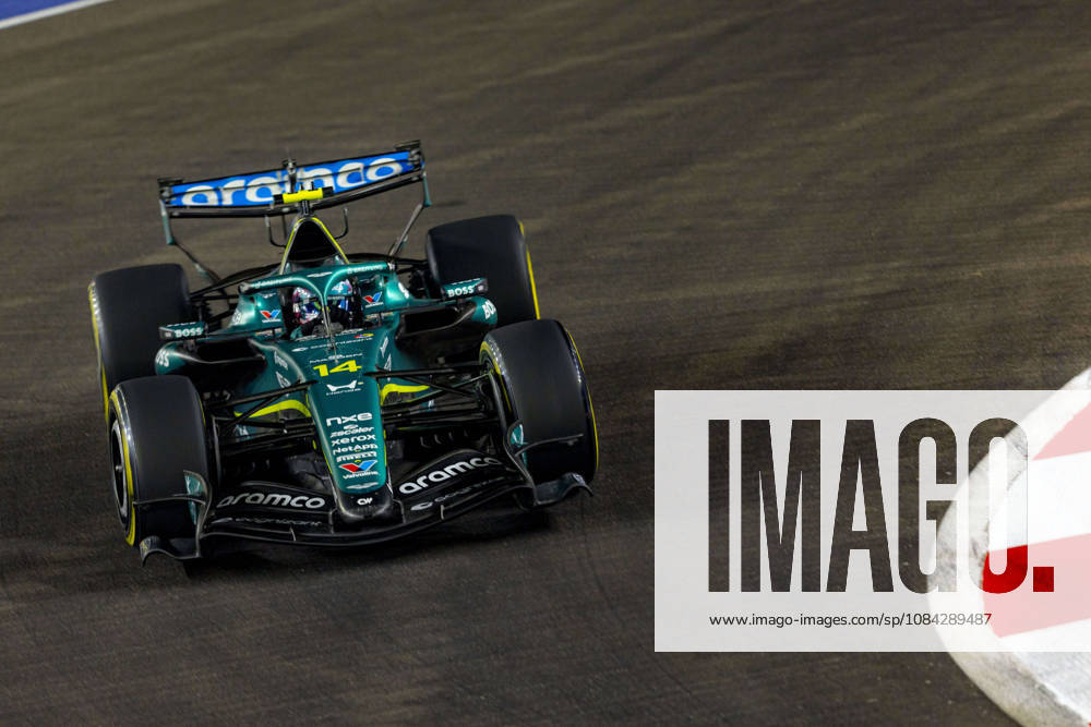 9th October 2026; Marina Bay, Singapore; Formula 1, Singapore Grand Prix, Free Practice and Sprint Qualifying Day; Fernando Alonso (14) of Spain and Aston Martin Aramco Formula One Team during qualifying StephenxBlackberry