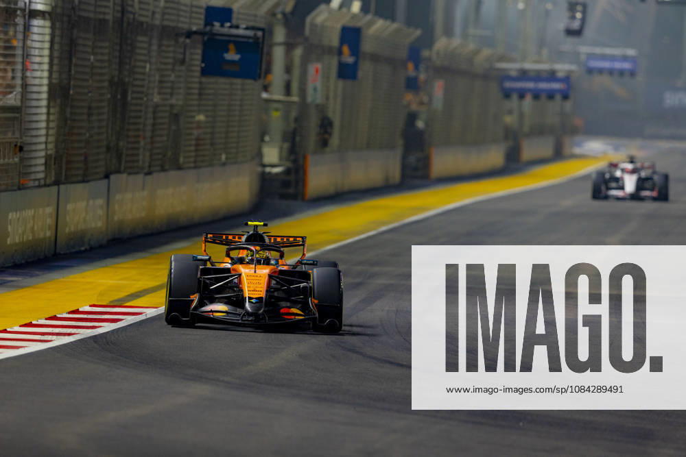 9th October 2026; Marina Bay, Singapore; Formula 1, Singapore Grand Prix, Free Practice and Sprint Qualifying Day; Lando Norris (1) of Great Britain and McLaren Mastercard F1 Team during qualifying StephenxBlackberry