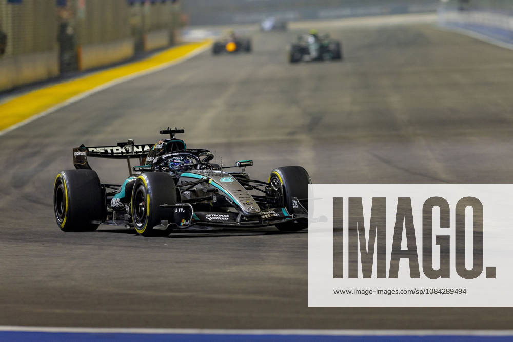 9th October 2026; Marina Bay, Singapore; Formula 1, Singapore Grand Prix, Free Practice and Sprint Qualifying Day; George Russell (63) of Great Britain and Mercedes-AMG PETRONAS Formula One Team during qualifying StephenxBlackberry