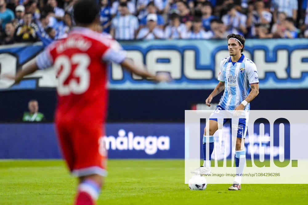 Angel Recio of Malaga CF in action during the Spanish league, LaLiga EA Sports, football match played between Malaga CF and RCD Espanyol at La Rosaleda stadium on October 9, 2026, in Malaga, Spain. Malaga Spain - ZUMAa181 20261009_zaa_a181_329