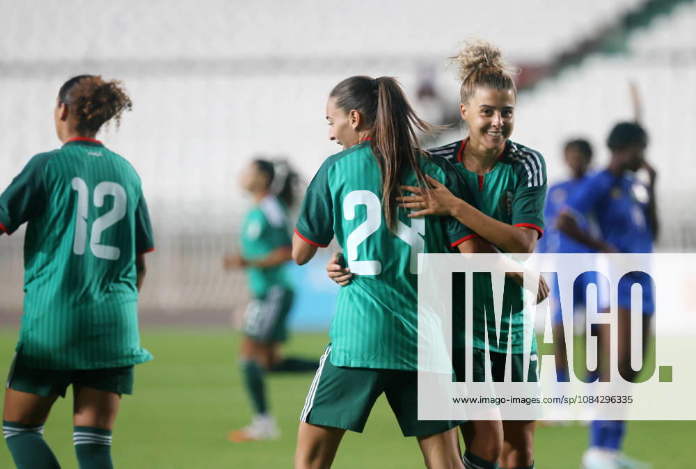 Algerie vs Republique centrafricaine feminine (Qualifications JO les Joueuse d Algerie celebre le Bute contre Republique centrafricaine, lors du match Algerie contre Republique centrafricaine feminine, Qualifications JO Los Angeles 2028, au Stade de 5 Juillet a Alger, en Algerie, le 09 Octobre 2026 (Photo By Billel Bensalem APPImages) Alger Algerie
