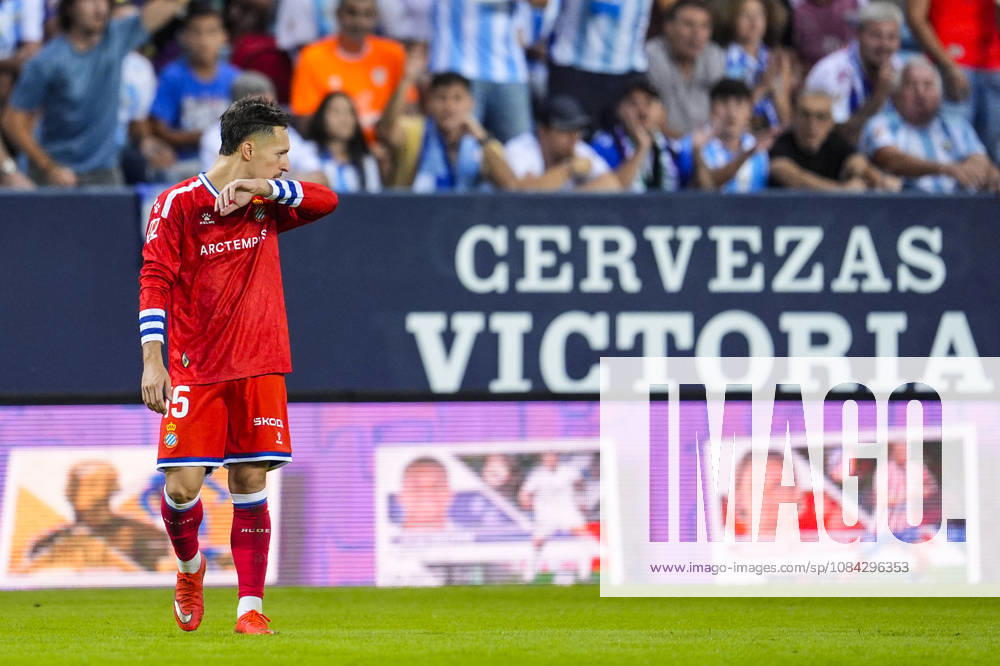 Bryan Zaragoza of RCD Espanyol gestures during the Spanish league, LaLiga EA Sports, football match played between Malaga CF and RCD Espanyol at La Rosaleda stadium on October 9, 2026, in Malaga, Spain. Malaga CF V RCD Espanyol - LaLiga EA Sports - ZUMAa181 20261009_zaa_a181_336
