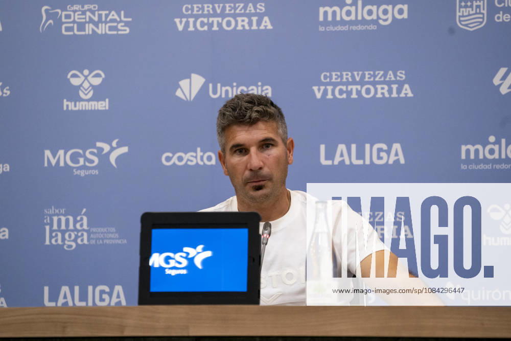 Malaga head coach, Juan Funes, during the press conference, PK, Pressekonferenz after La Liga match between Malaga and RCD Espanyol at the Estadio de la Rosaleda on the 9th of October, 2026 in Malaga, Spain