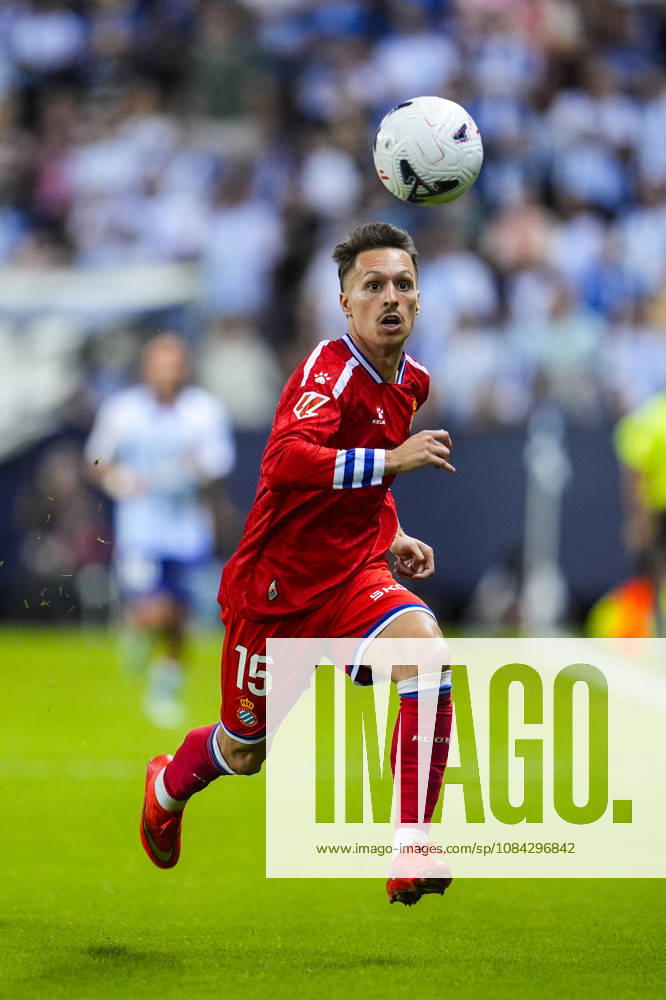 Bryan Zaragoza of RCD Espanyol in action during the Spanish league, LaLiga EA Sports, football match played between Malaga CF and RCD Espanyol at La Rosaleda stadium on October 9, 2026, in Malaga, Spain. Malaga Spain - ZUMAa181 20261009_zaa_a181_364