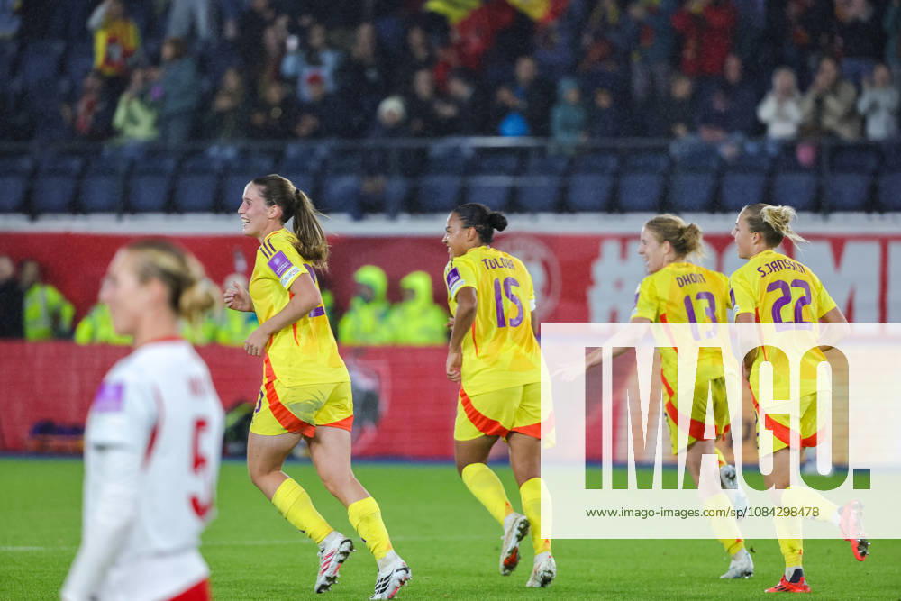 SOCCER WOMEN UEFA BELGIUM VS SCOTLAND Elena Dhont (13) of Belgium celebrating her goal (1-0) during a women football game between the national teams of Belgium , called the Red Flames , and Poland on Round 1 of Play Offs, first leg of the 2026-27 UEFA Women s European Qualifiers competition , on Saturday 9 October 2026 in Leuven , BELGIUM . PHOTO SPORTPIX Sevil OKTEM Leuven Den Dreef BELGIUM