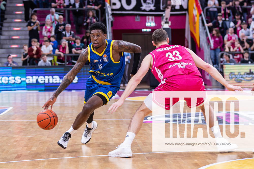 EasyCredit Basketball Bundesliga, Telekom Baskets Bonn vs. Science City Jena, October 9, 2026: Anim of Science City Jena scored 15 points and Patrick Heckmann of Telekom Baskets Bonn scored 33 points. easyCredit Basketball Bundesliga, Telekom Baskets Bonn vs. Science City Jena, October 9, 2026, Telekom Dome Bonn