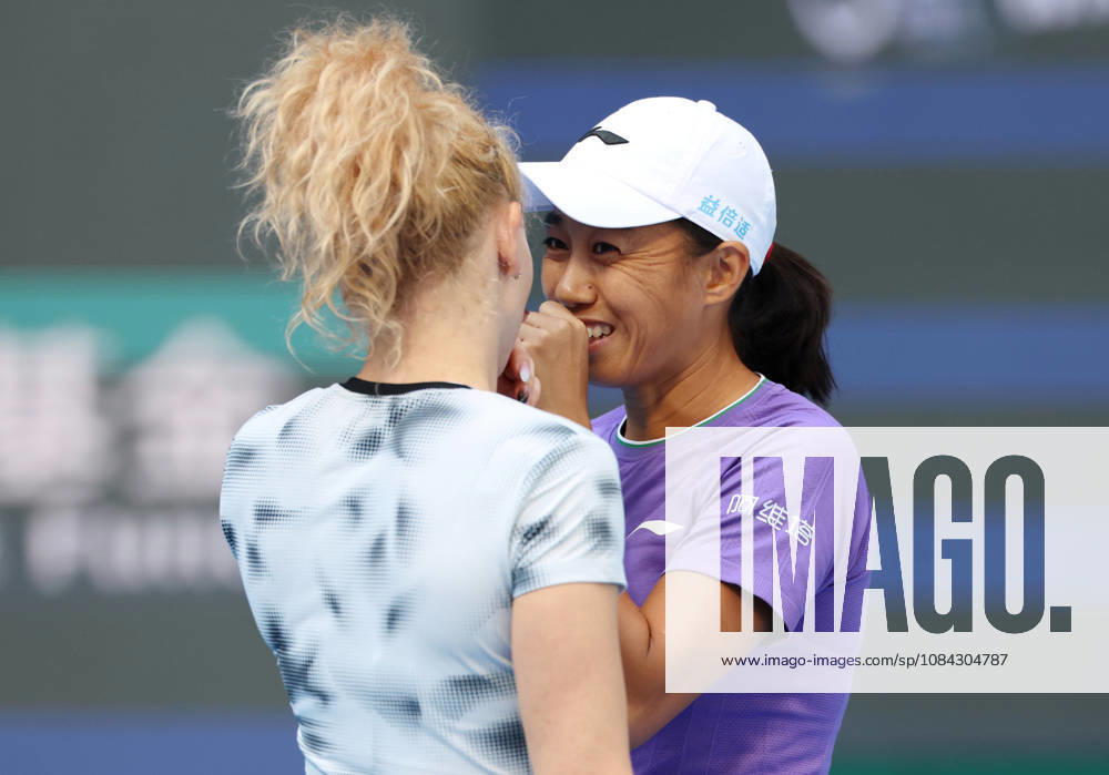 (261010) -- BEIJING, Oct. 10, 2026 -- Katerina Siniakova Zhang Shuai (R) discuss during the women s doubles semifinal match between Katerina Siniakova (the Czech Republic) Zhang Shuai (China) and Erin Routliffe (New Zealand) Aldila Sutjiadi (Indonesia) at 2026 China Open tennis tournament in Beijing, China, Oct. 10, 2026. ) (SP)CHINA-BEIJING-TENNIS-CHINA OPEN-WOMEN S DOUBLES (CN) ZhangxChenlin