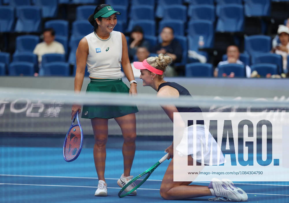 (261010) -- BEIJING, Oct. 10, 2026 -- Erin Routliffe (R) Aldila Sutjiadi react during the women s doubles semifinal match between Katerina Siniakova (the Czech Republic) Zhang Shuai (China) and Erin Routliffe (New Zealand) Aldila Sutjiadi (Indonesia) at 2026 China Open tennis tournament in Beijing, China, Oct. 10, 2026. ) (SP)CHINA-BEIJING-TENNIS-CHINA OPEN-WOMEN S DOUBLES (CN) ZhangxChenlin
