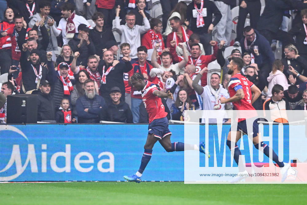 LOSC Lille v Le Havre Athletic Club - Ligue 1 McDonald s 2026 2027 Olivier GIROUD of Lille and Dilane BAKWA of Lille celebrate after scores during Ligue 1 McDonald s match between Lille and Le Havre at Stade Pierre-Mauroy on October 10, 2026 in Lille, France. Lille France
